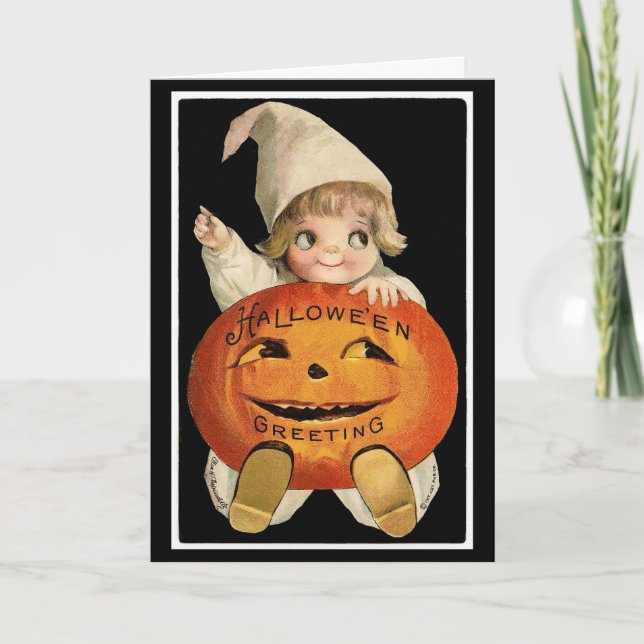 Süsse-Pie mit Pumpkin - Halloween-Karte Karte (Vorderseite)