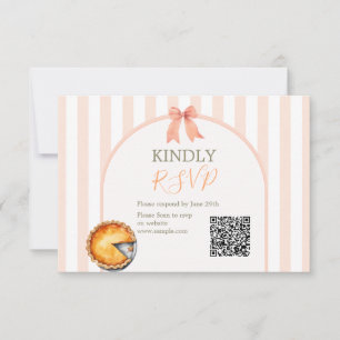 Süsse Pie Orange Gingham Birthday UAwg QR Card Dankeskarte