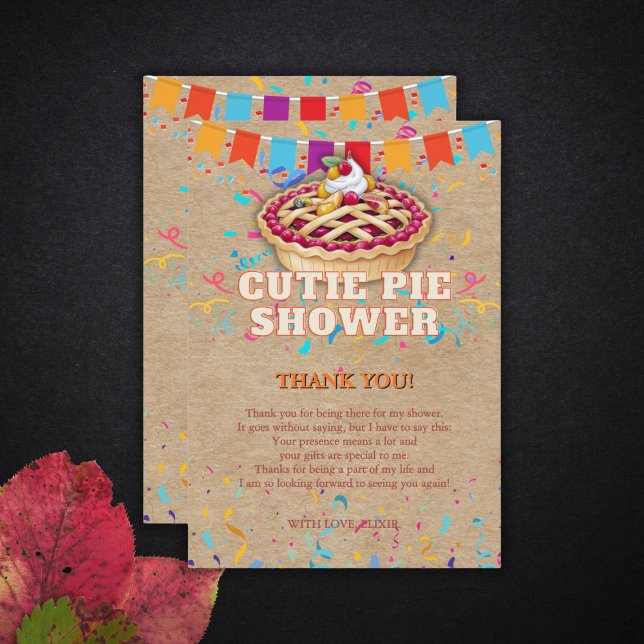 Süsse Pie Party Babydusche Dankeskarte (Von Creator hochgeladen)