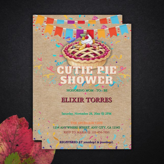 Süsse Pie Party Babydusche Einladung (Von Creator hochgeladen)