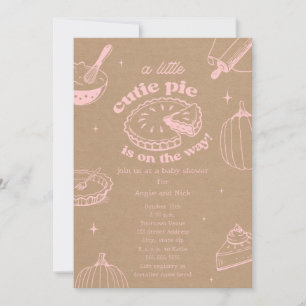 Süsse Pie Pumpkin Cardstock Pink Girl Babydusche Einladung