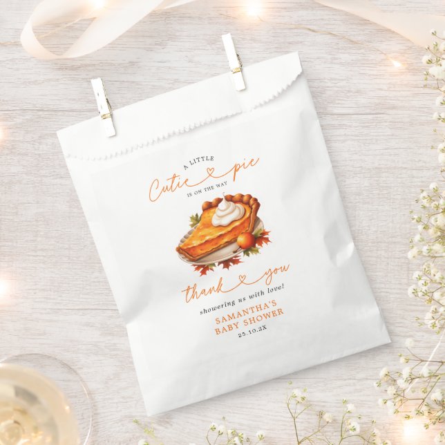 Süsse Pie Pumpkin Fall Baby Dusche Danke Geschenktütchen (Ausgeschnitten)