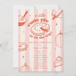 Süsse Pie Pumpkin Fall Girl Babydusche Einladung