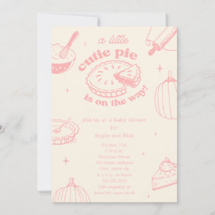 Süsse Pie Pumpkin Pink Girl Babydusche Einladung