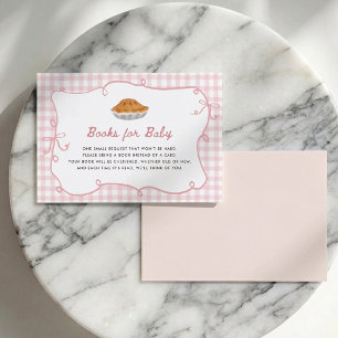 Süße-Pie-Rosa-Gingham-Bücher-für-Baby-Karte Einladung