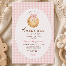Süße-Pie-Roségingham-Baby-Shower-Einladung