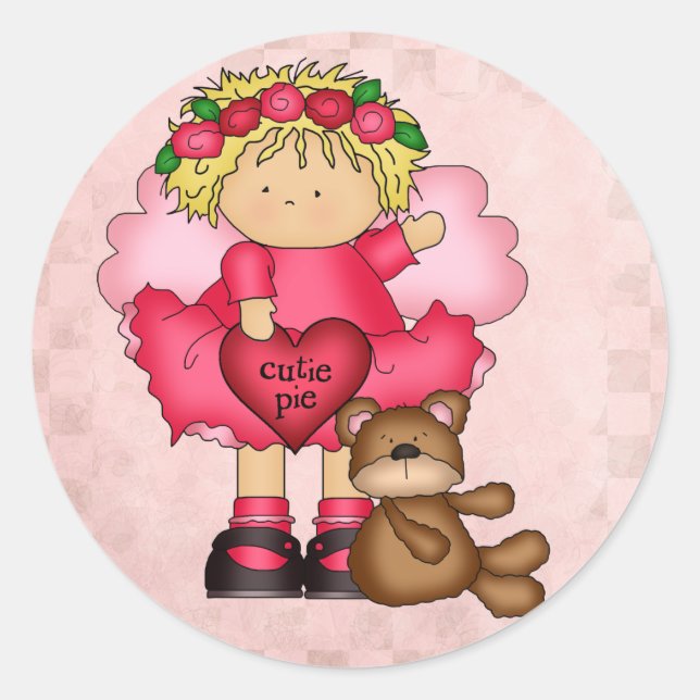 Süsse Pie Valentine Stickers (Vorderseite)