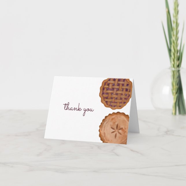 Süsse Pie Vielen Dank Card Erntedank Kinderdusche Dankeskarte (Vorderseite)