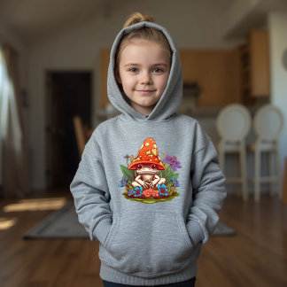 Süße Pilz-Frosch-Blumen-Fantasie Hoodie