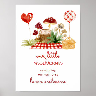 Süße Pilz-Wald-Baby-Shower-Willkommen Poster