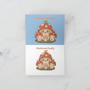 Süße Pilzfamilie Retro Kawaii Wald Pilze Kunst Dankeskarte