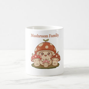Süße Pilzfamilie Retro Kawaii Wald Pilze Kunst Kaffeetasse