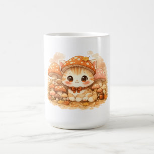 Süße Pilzwald-Kitty  Hübsche Herbst-Katze zum Kusc Kaffeetasse