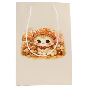 Süße Pilzwald-Kitty  Kuschelige Herbstkatze Mittlere Geschenktüte