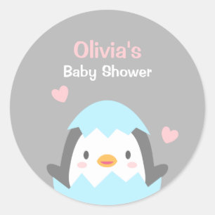 Süße Pinguin-Baby-Shower-Dekorationsaufkleber Runder Aufkleber