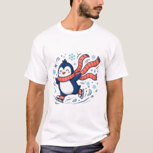 Süße Pinguin-Eiskunstlauf-Winterkunst T-Shirt