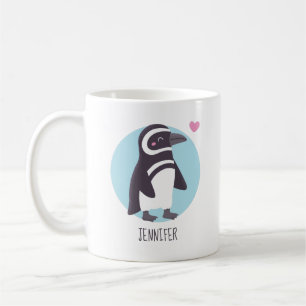 Süße Pinguin-Freundin Personalisiert Kaffeetasse