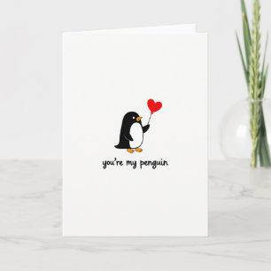 Süße Pinguin-Liebes-Herzkarte Karte