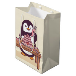 Süße Pinguin-Torte Dekorateur Valentins-Geschenkta Mittlere Geschenktüte