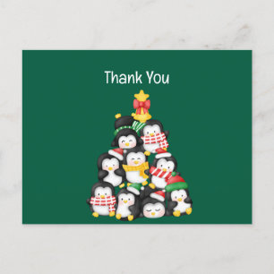 süße Pinguin-Truppe Weihnachten Postkarte