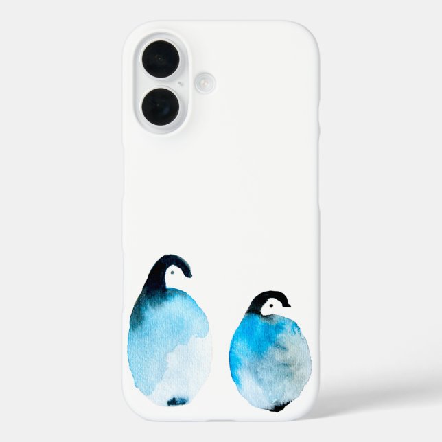 Süße Pinguine Aquarell iPhone 16 Hülle (Rückseite)