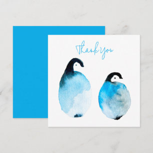 Süße Pinguine Aquarell Mitteilungskarte
