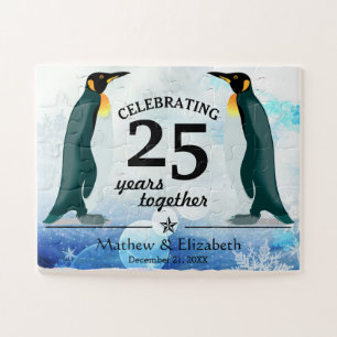 Süße Pinguine im Schnee   25. Hochzeitstag