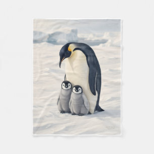 Süße Pinguine in schneelandschaft Flanelldecke Fleecedecke