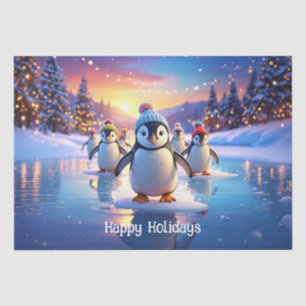 Süße Pinguine in Wintermützen Tissue-Papier Seidenpapier
