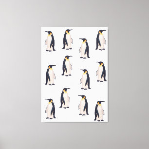 Süße Pinguine Muster Leinwanddruck
