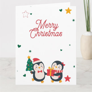 Süße Pinguine Weihnachtskarte Karte