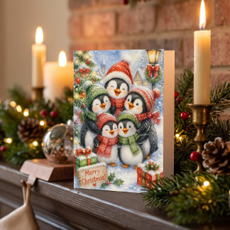 Süße Pinguinfamilie Weihnachten