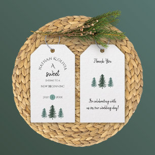 Süße Pinienbäume Hochzeit Geschenkanhänger