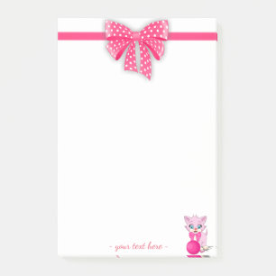 Süsse Pink Kitten Cartoon Post-it Klebezettel