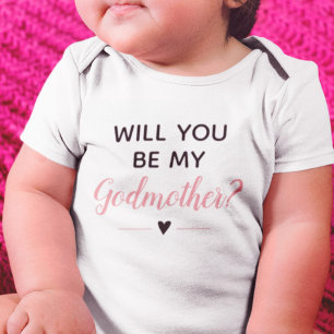 Süße pinke Frage, ob du meine Patentante sein möch Baby Strampler
