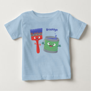 Süße Pinsel und Farbe Cartoonfiguren Baby T-shirt