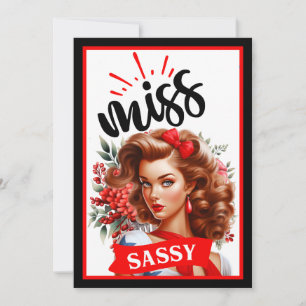 Süße Pinup_ Fräulein Sassy Einladung