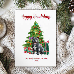 Süße Pitbull-Hundefamilie Weihnachten