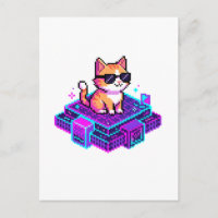 Süße Pixel-Art Coole Katze mit Sonnenbrille