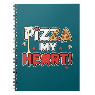 Süße Pizza mein Herz Lustiger Foodie-Spruch für Pi Notizblock