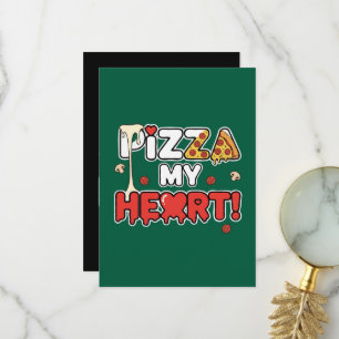 Süße Pizza Mein Herz Lustiger Foodie Wortspiel für Dankeskarte