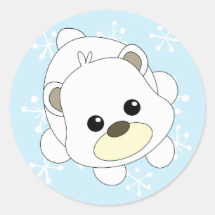 Süsse Polar Bear Runder Aufkleber