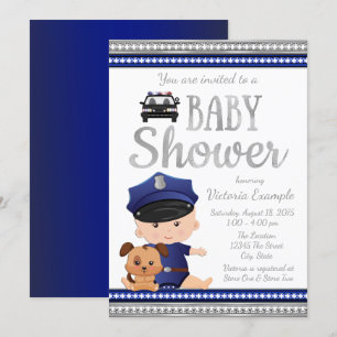 Süße Polizei-Baby-Shower-Einladungen Einladung