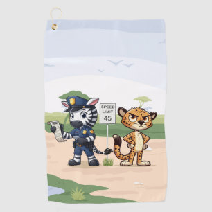 süße Polizei Zebra & Gepard Golfhandtuch