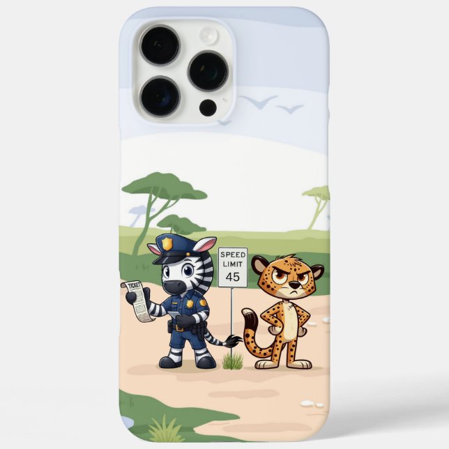 süße Polizeizebra & Gepard iPhone 16 Pro Max Hülle (Rückseite)