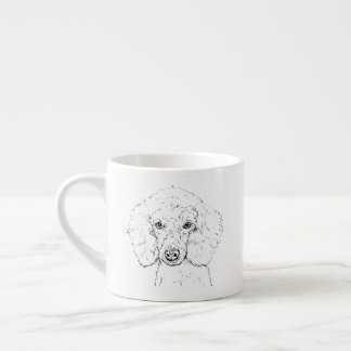 Süße Poodle-Hund-Illustration, handgezeichnet Espressotasse