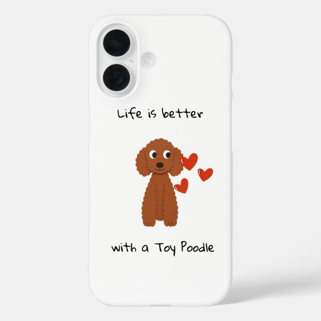 Süße Poodle iPhone 16 Hülle (Rückseite)