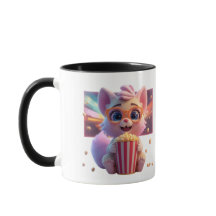 Süße Popcorn-Kitty-Kaffeetasse