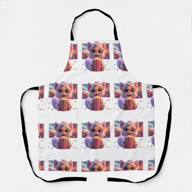 Süße Popcorn-Kitty-Schürze Schürze (Vorderseite)