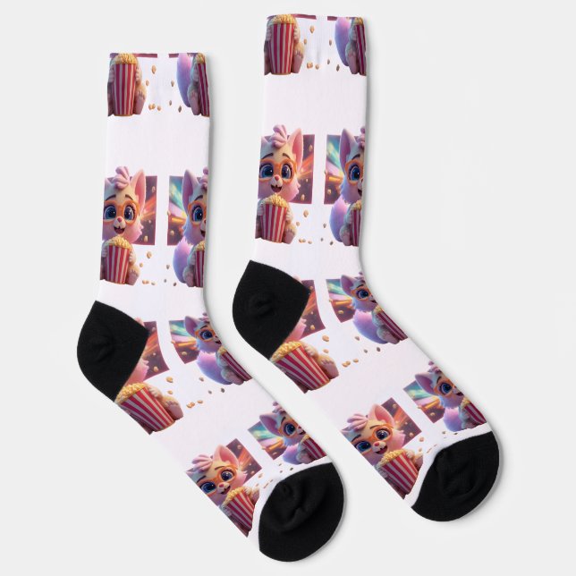 Süße Popcorn-Kitty-Socken Socken (Rechts)
